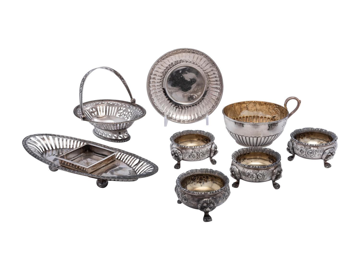 Eight English Silver Table Wares