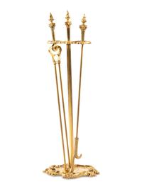 A Set of Louis XV Style Gilt Bronze Fire Tools