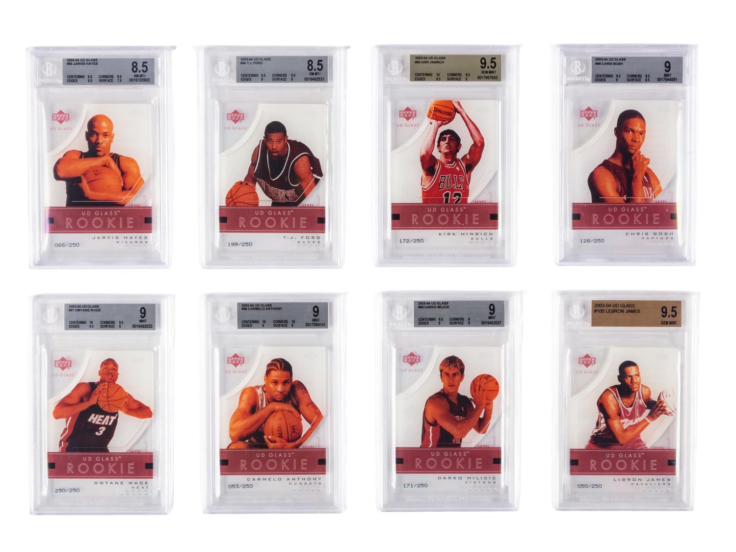 A Complete Set of 2003-04 Upper Deck BGS Graded Plexiglass Parallel Basketball Cards (60/60) With Glass Rookies (38/40) Including LeBron James Numbered Rookie Card