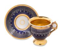 A Russian Porcelain Teacup and Saucer