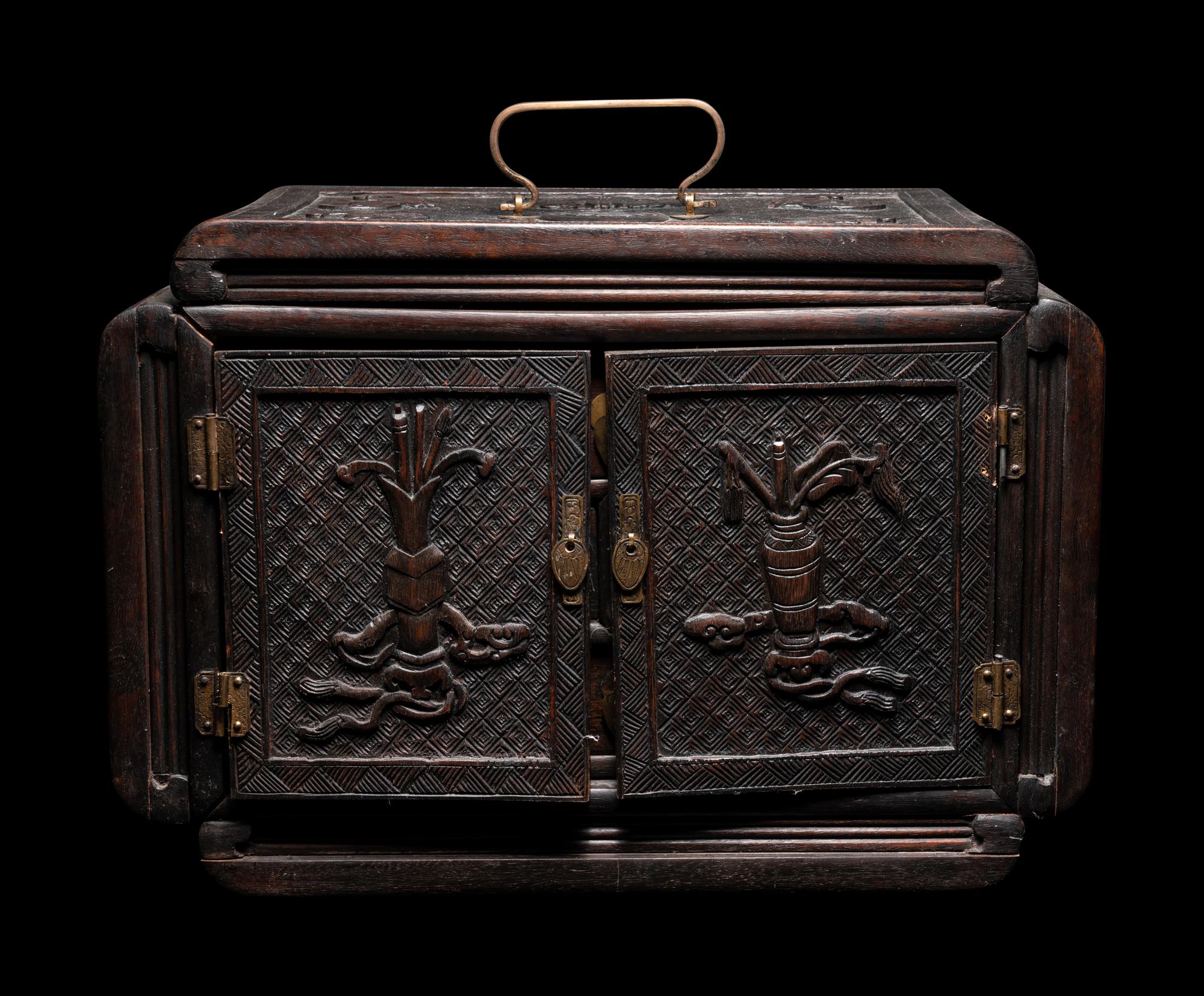 A Chinese Carved Rosewood Chest