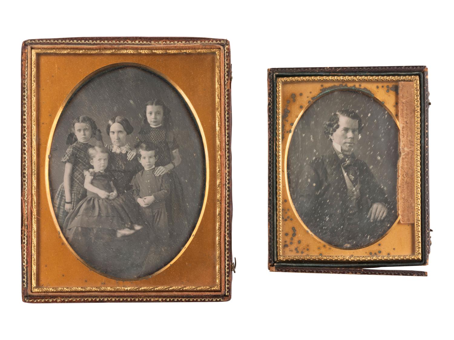 [EARLY PHOTOGRAPHY]. An assortment of cased images, many collected as associated family groups.