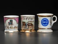 Three Furniture Maker's Occupational Shaving Mugs