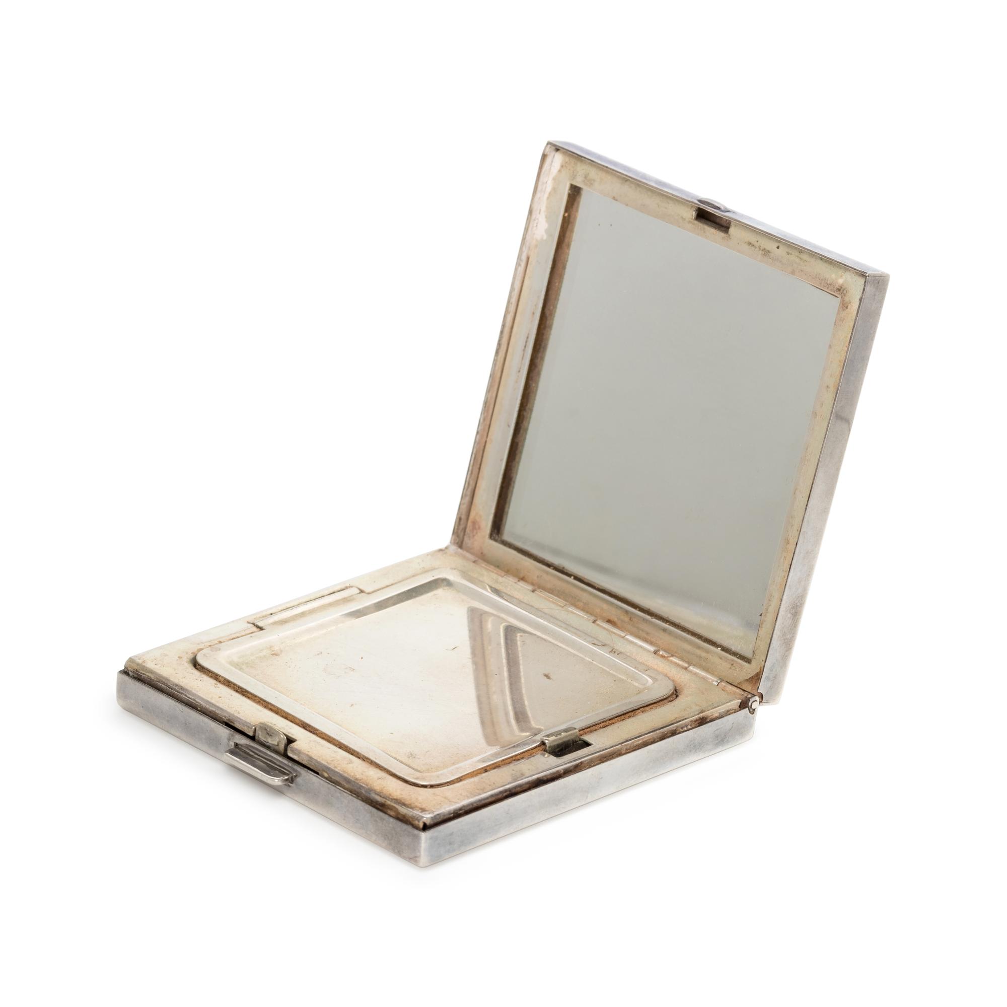 TIFFANY & CO., STERLING SILVER, YELLOW GOLD AND SAPPHIRE COMPACT