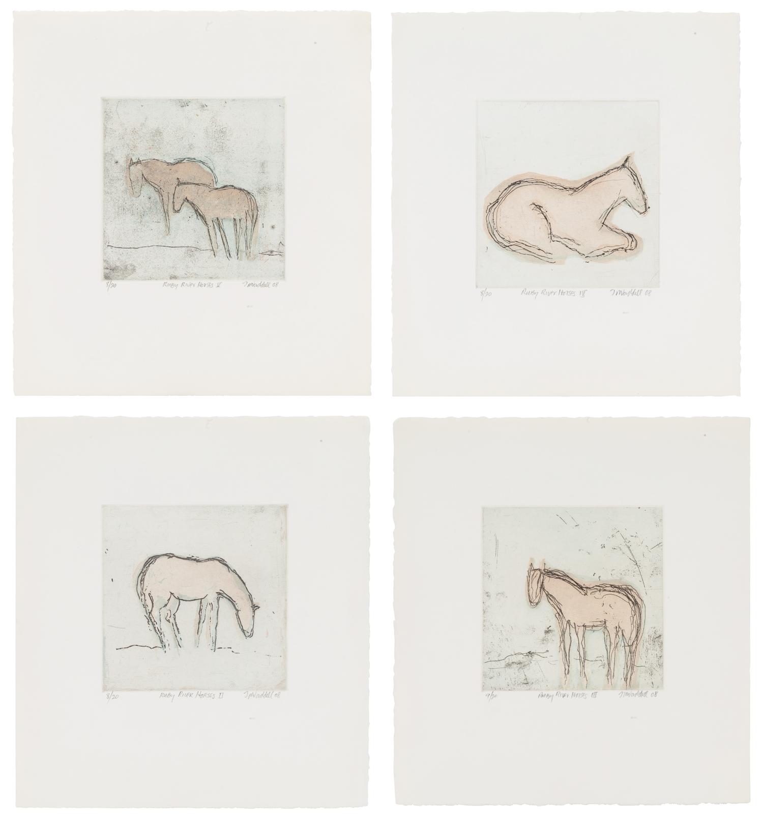 Four Works: Ruby River Horses II, edition 8/20, Ruby River Horses III, edition 9/20, Ruby River Horses IV, edition 8/20, and Ruby River Horses V , edition 8/20, 2008