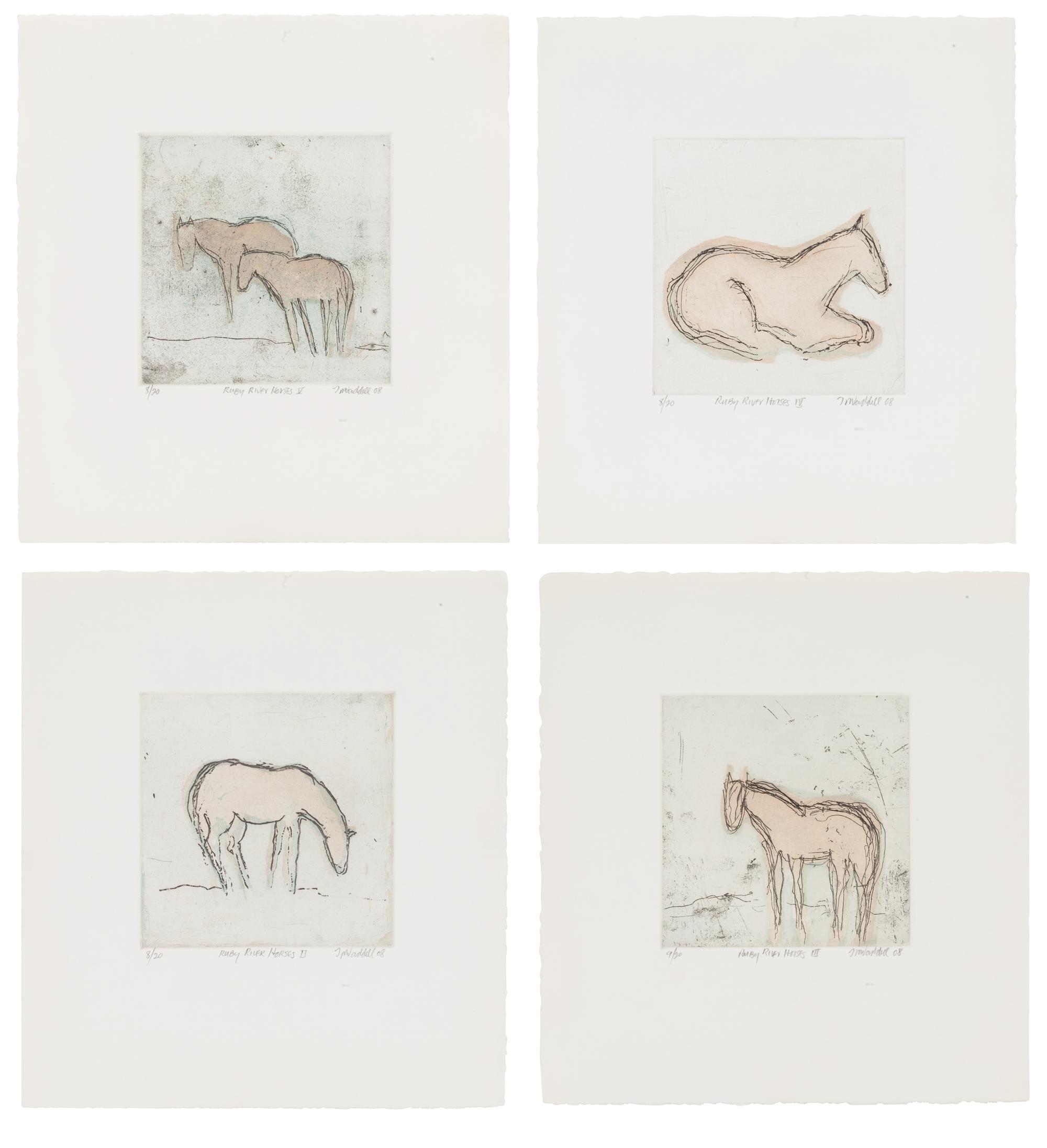 Four Works: Ruby River Horses II, edition 8/20, Ruby River Horses III, edition 9/20, Ruby River Horses IV, edition 8/20, and Ruby River Horses V , edition 8/20, 2008