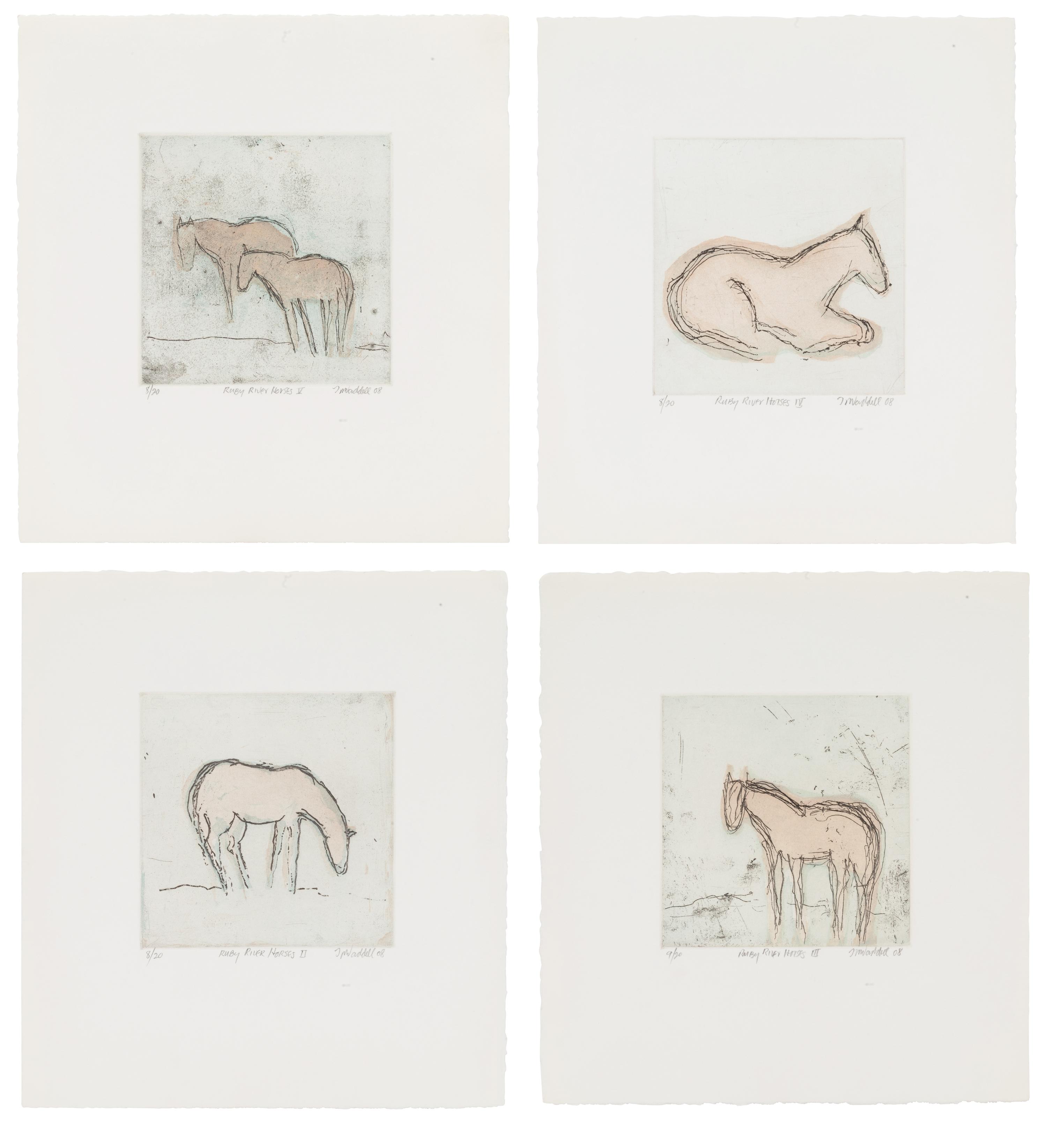 Four Works: Ruby River Horses II, edition 8/20, Ruby River Horses III, edition 9/20, Ruby River Horses IV, edition 8/20, and Ruby River Horses V , edition 8/20, 2008