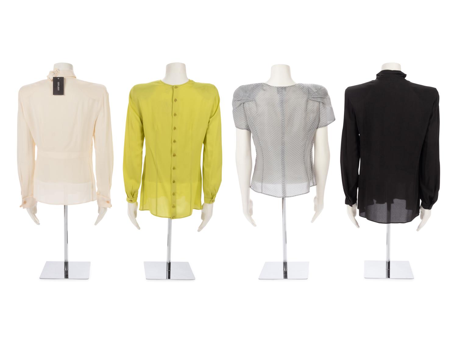 Four Giorgio Armani Silk Blouses