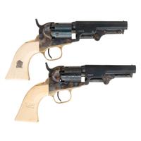 Cased Pair of Italian Reproduction Colt Model 1849 Pocket Revolvers with Accessories