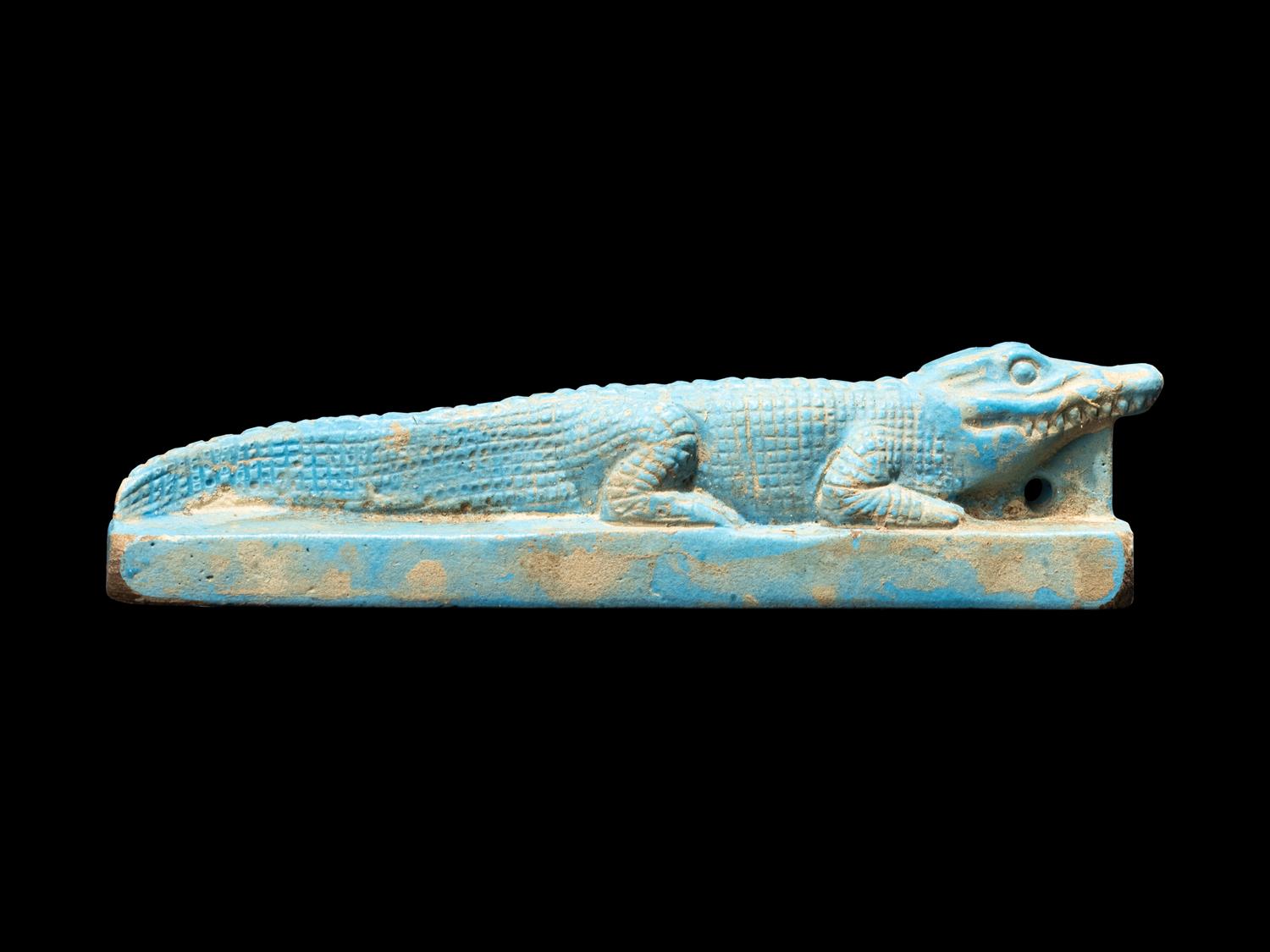 An Egyptian Faience Crocodile