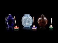 Three Chinese Glass Snuff Bottles