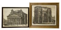 A Group of Two Italian Engravings Larger 19 3/4 x 24 inches. — After Giovanni Battista Piranesi, 19th Century