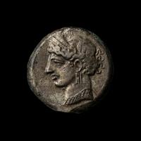 [ANCIENTS] ZEUGITANA. Carthage. Hannibal Barca (210-205). Billon Tridrachm or One-and-a-Half Shekel. (10.7 g, 27mm).
