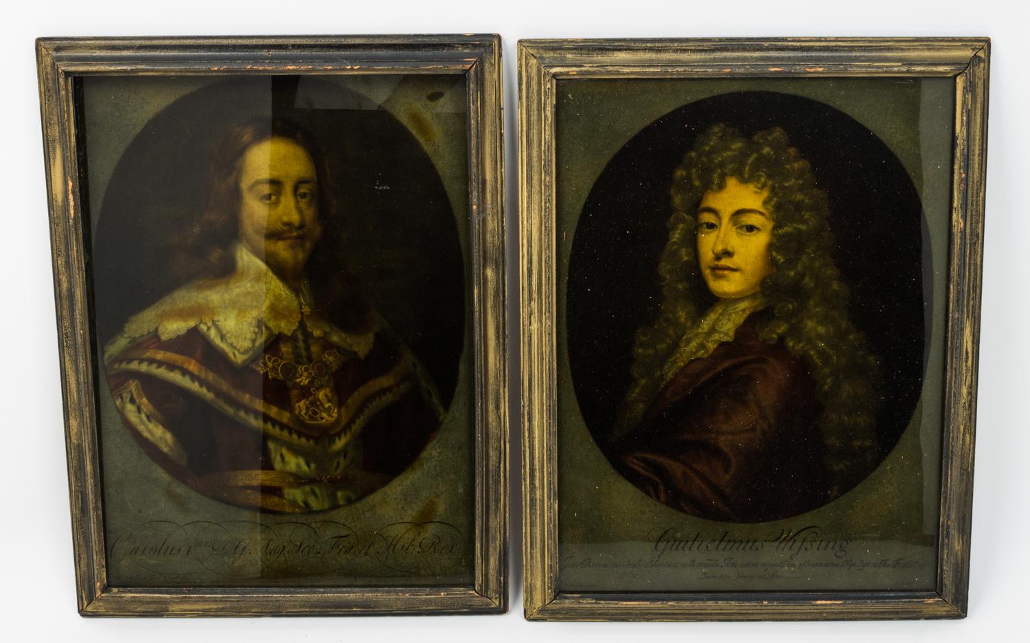 A Pair of Mezzotints on Glass Each: 15 x 12 inches. — 19TH CENTURY