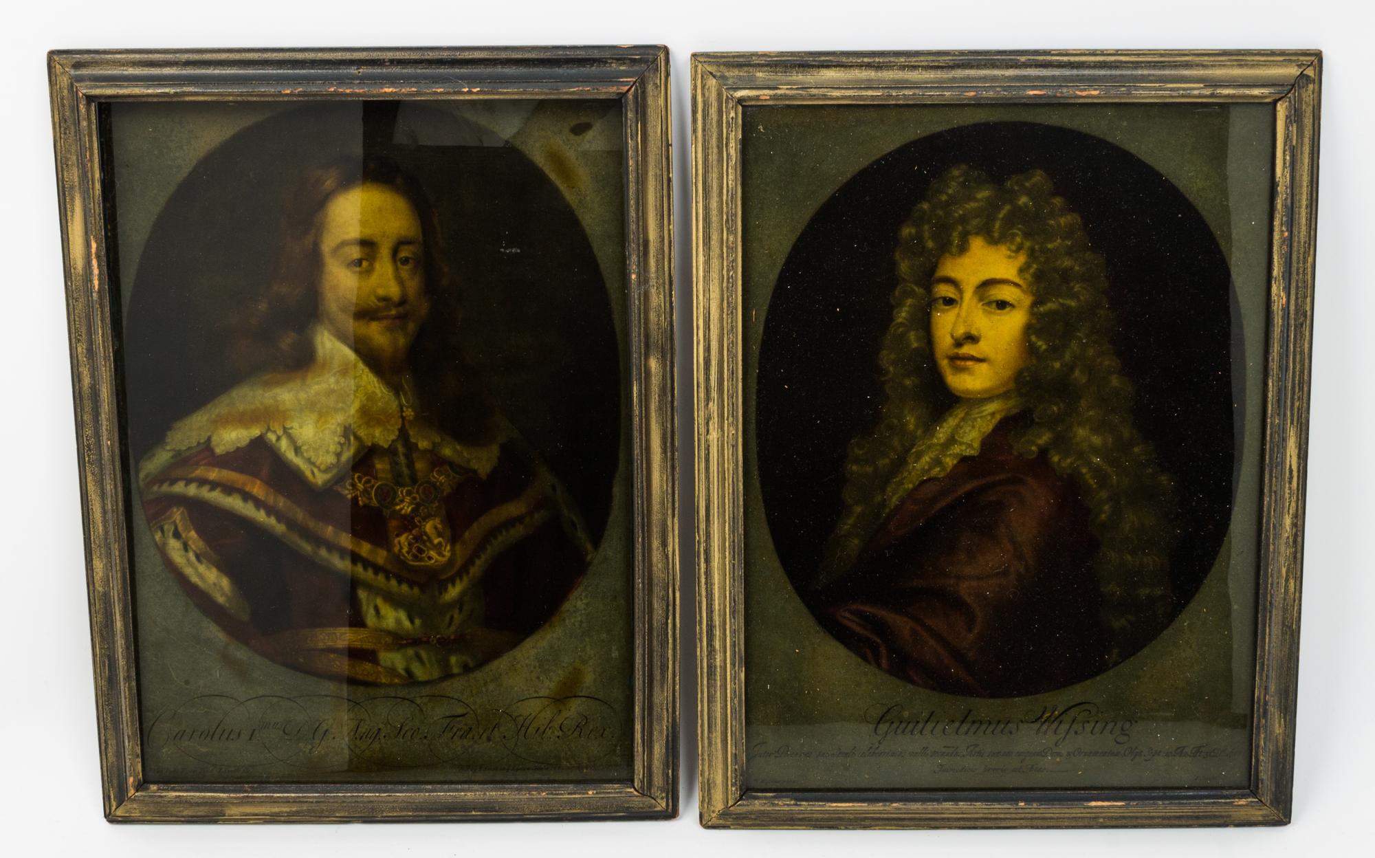 A Pair of Mezzotints on Glass Each: 15 x 12 inches. — 19TH CENTURY