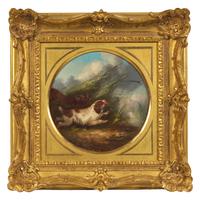 George Armfield (British, born c. 1808-1893) — Two Dogs (roundel)