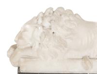 A Pair of Marble Recumbent Lion Bookends