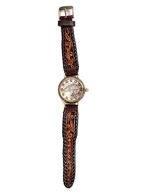 A Silver and Yellow Gold Wristwatch,