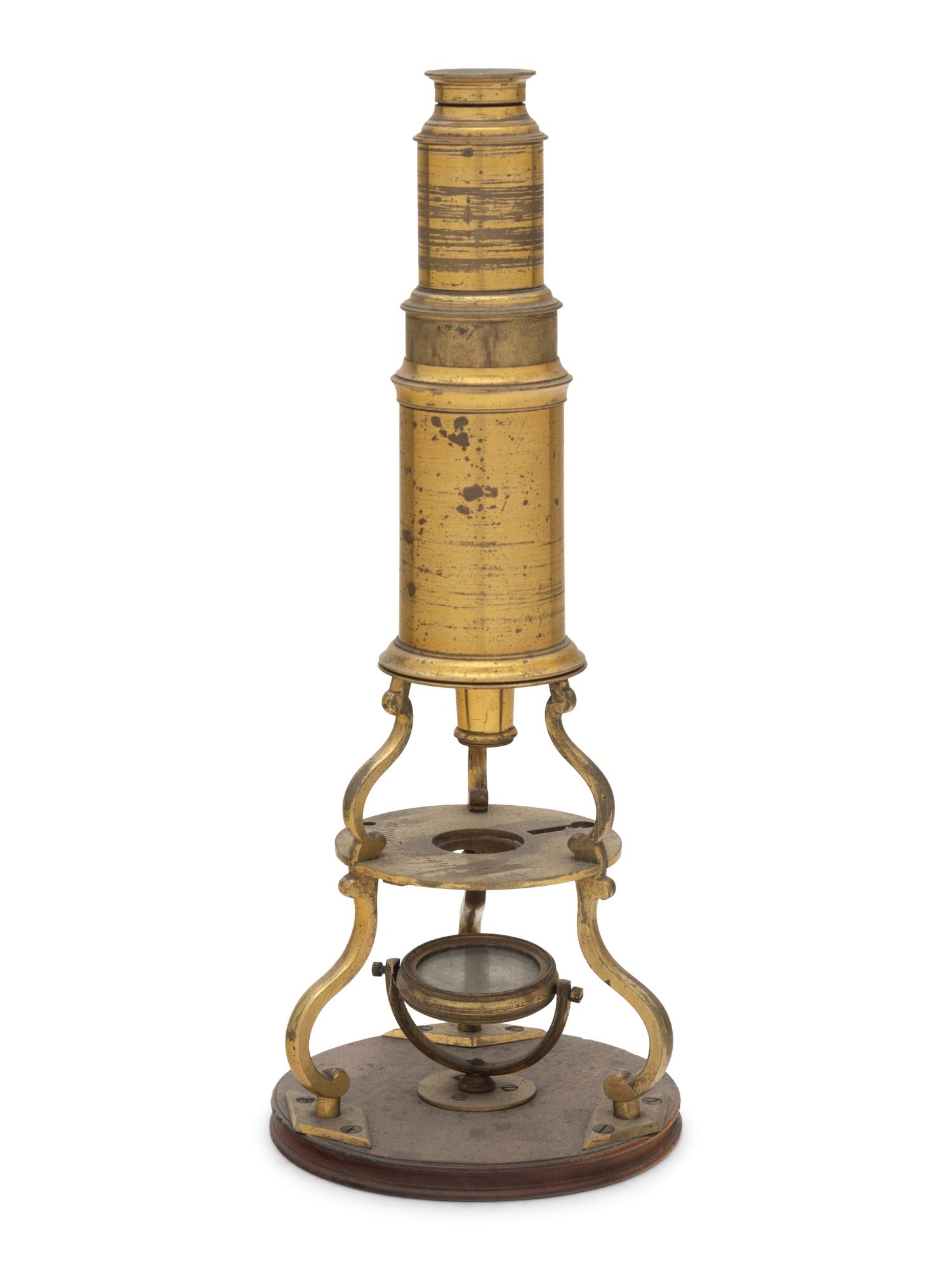 An English Brass Culpepper-Type Microscope