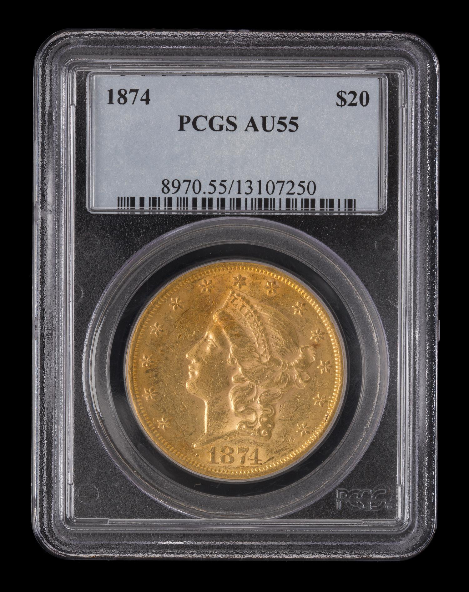 A United States 1874 Liberty Head $20 Gold Coin