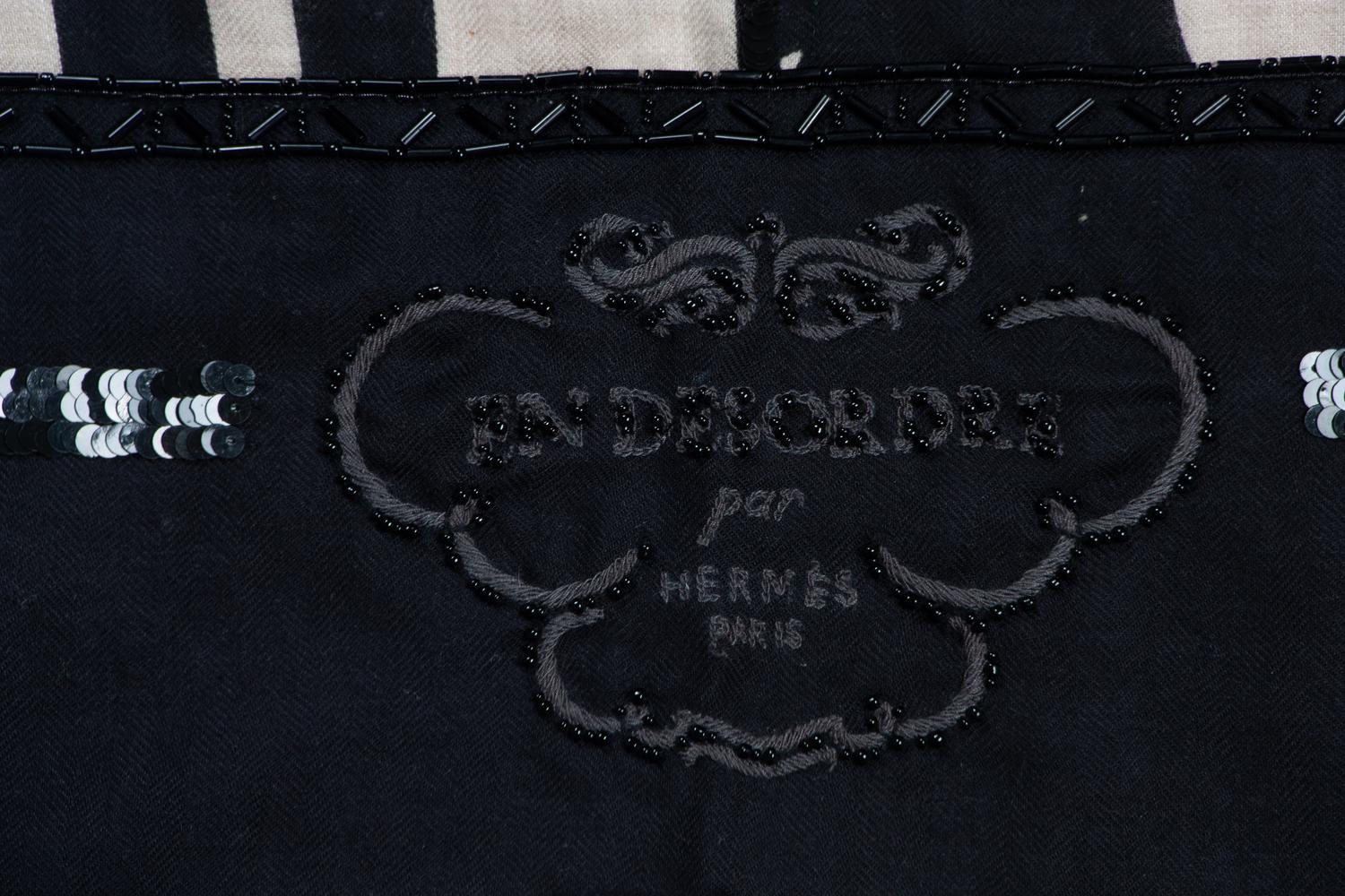 Hermès 140cm Embellished Cashmere Scarf, 2006