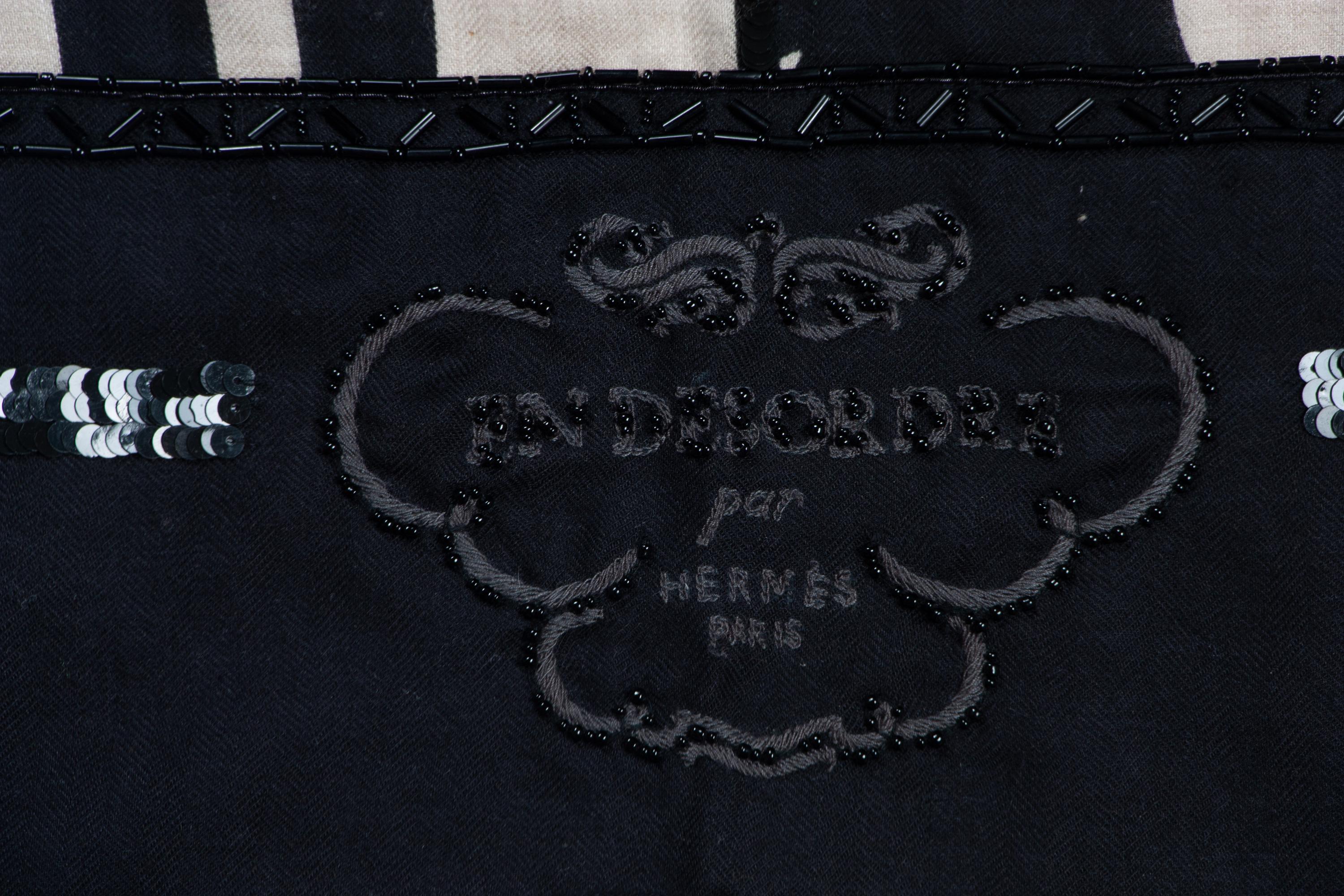 Hermès 140cm Embellished Cashmere Scarf, 2006