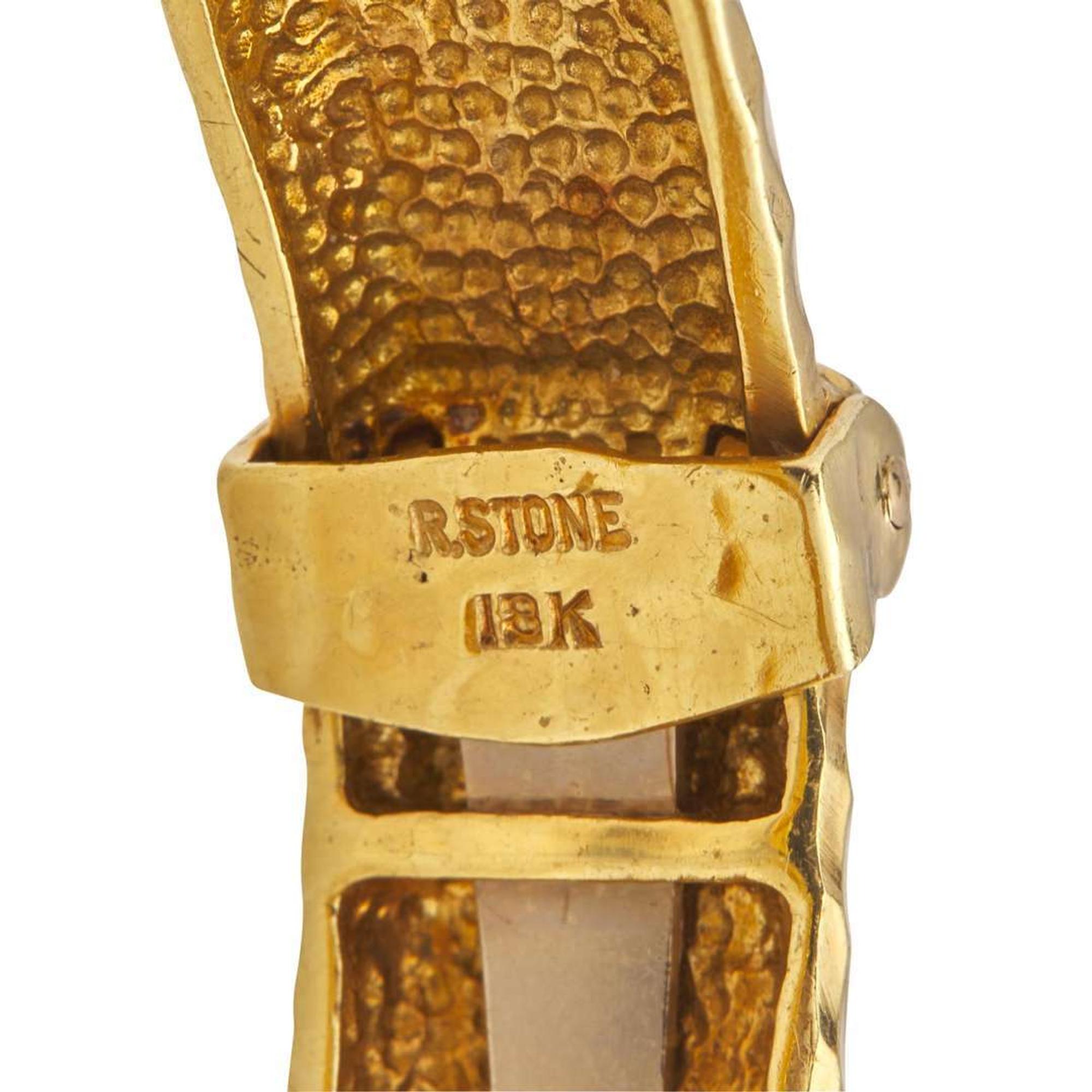 An 18K Yellow Gold, Diamond, and Rock Crystal Bracelet