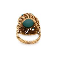 YELLOW GOLD AND TURQUOISE RING