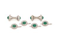 EMERALD AND DIAMOND DRESS SET