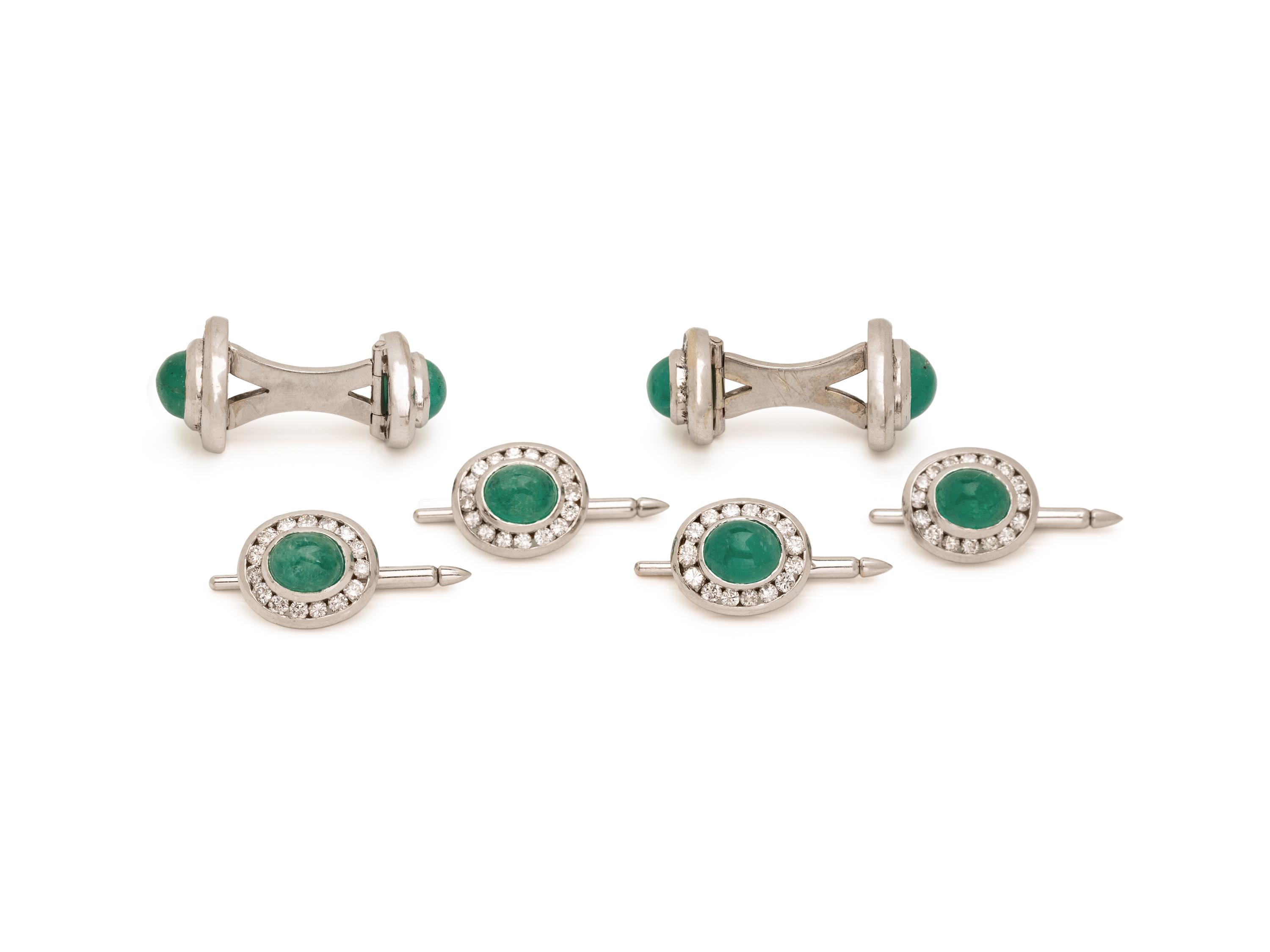 EMERALD AND DIAMOND DRESS SET