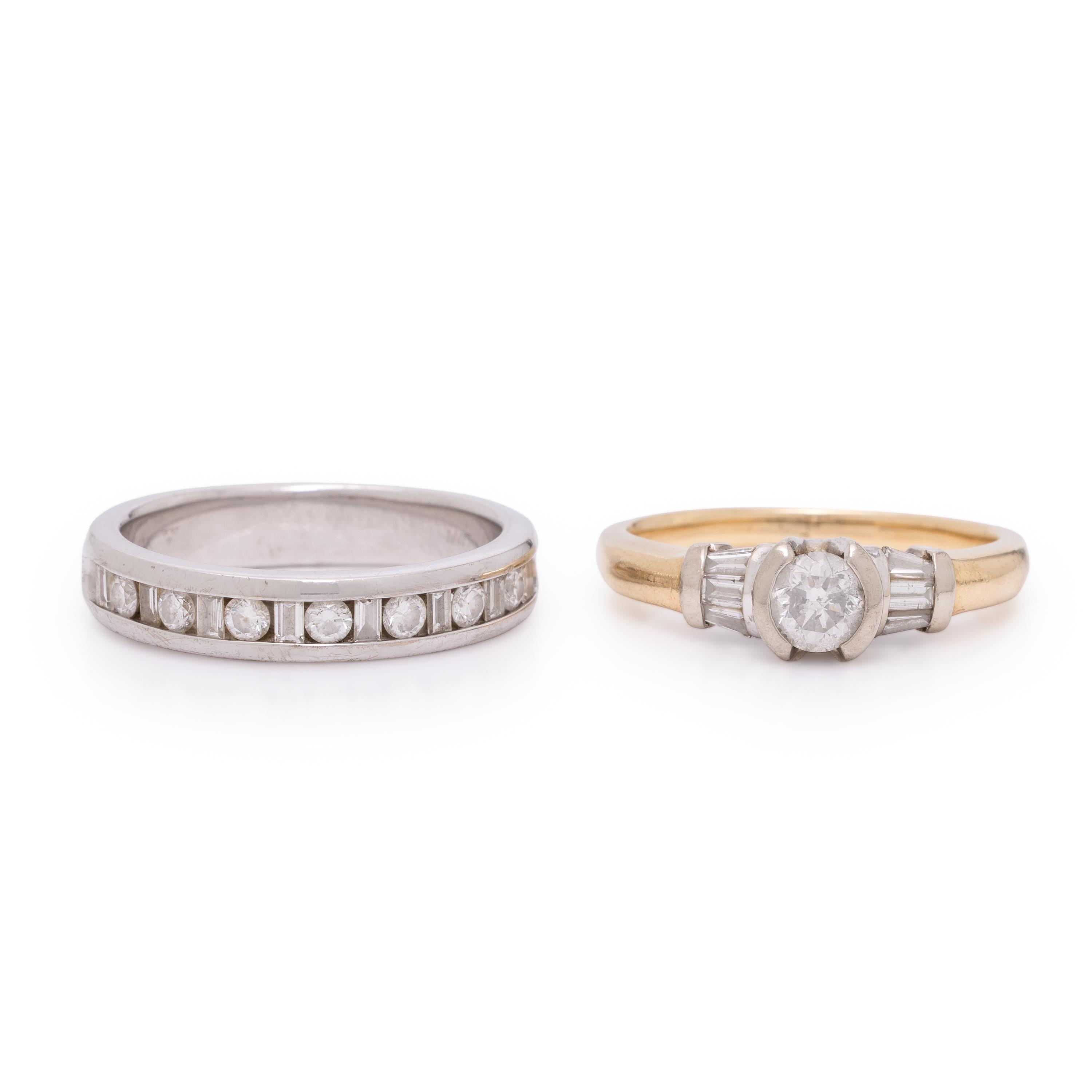 Two Diamond and Gold Rings