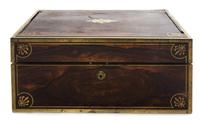 A Regency Brass Mounted Rosewood Writing Box Height 17 inches.