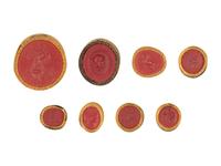 Eight Framed Grand Tour Plaster Intaglios