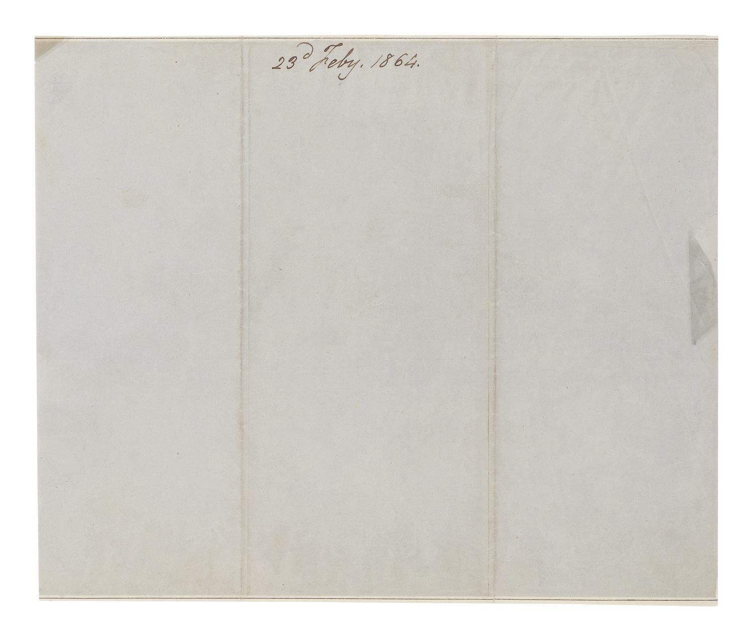 LINCOLN, Abraham (1809-1865). Partially printed document signed ("Abraham Lincoln"). Washington D.C., 23 February 1864.
