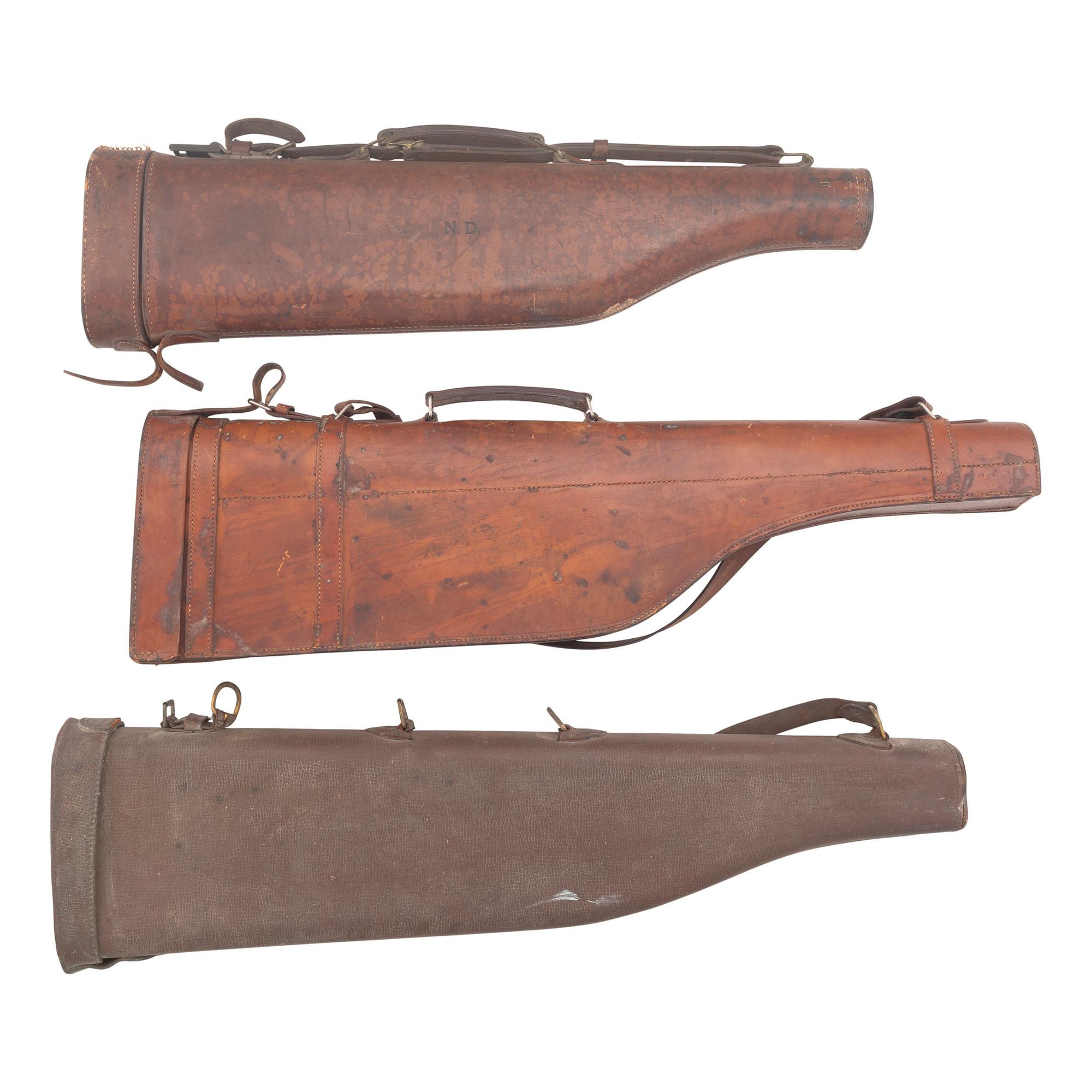 Lot of 3 Vintage Shotgun Leg of Mutton Cases