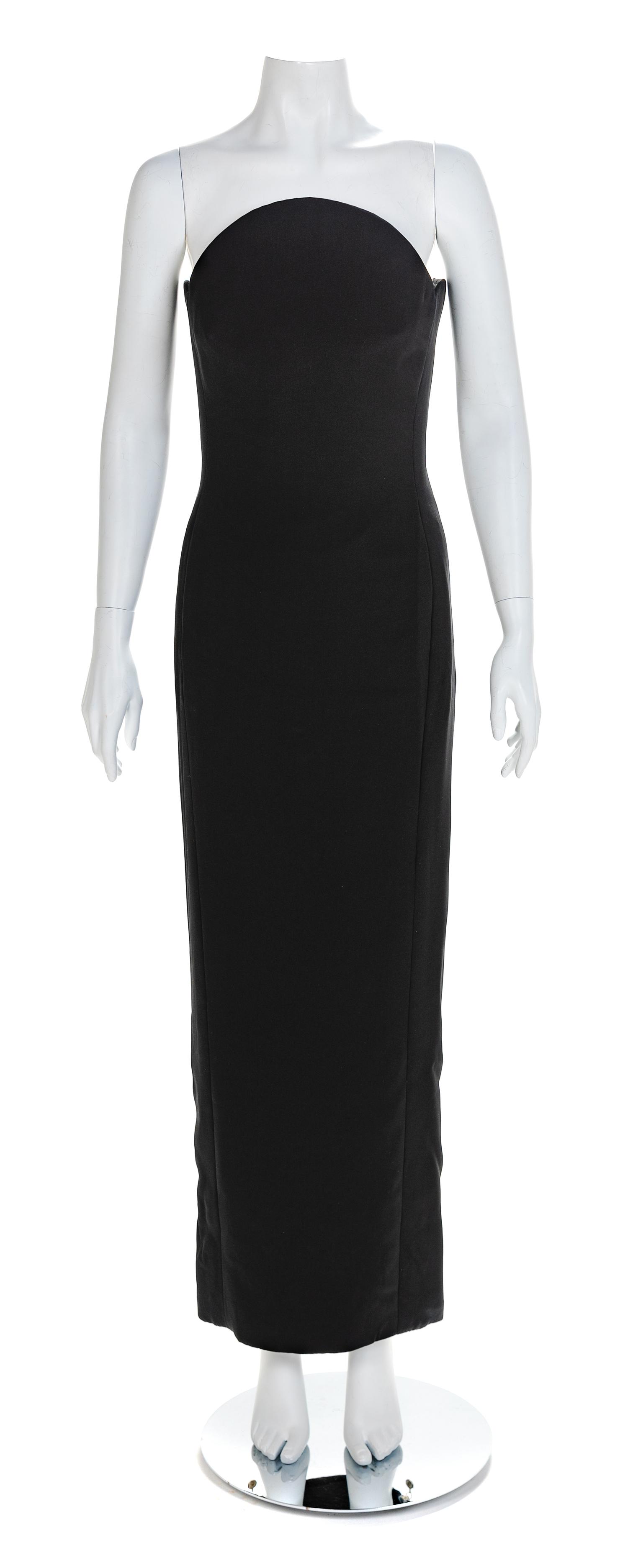 Atelier Versace Strapless Evening Dress with Beaded Trim, 1990s No size label