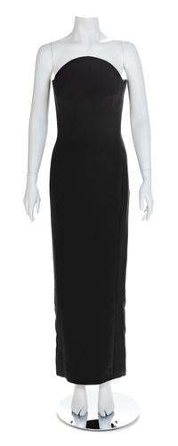 Atelier Versace Strapless Evening Dress with Beaded Trim, 1990s No size label