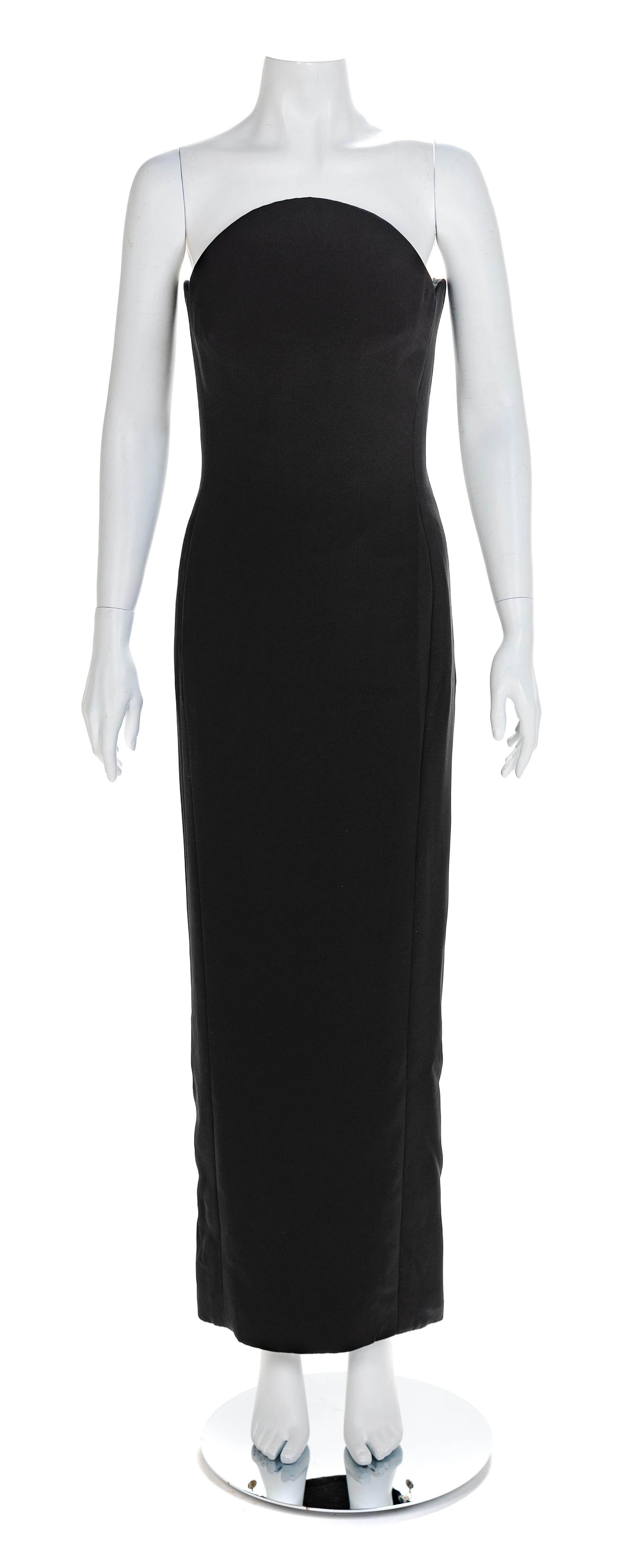 Atelier Versace Strapless Evening Dress with Beaded Trim, 1990s No size label
