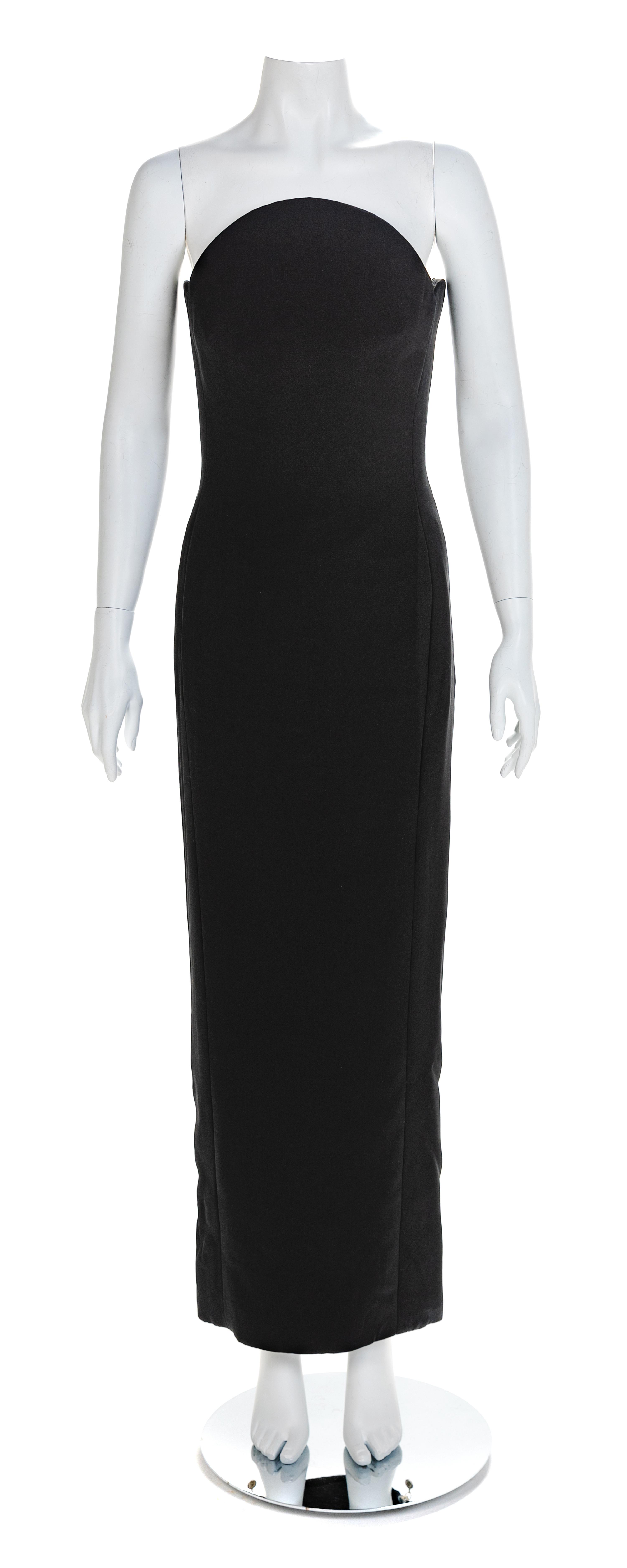 Atelier Versace Strapless Evening Dress with Beaded Trim, 1990s No size label