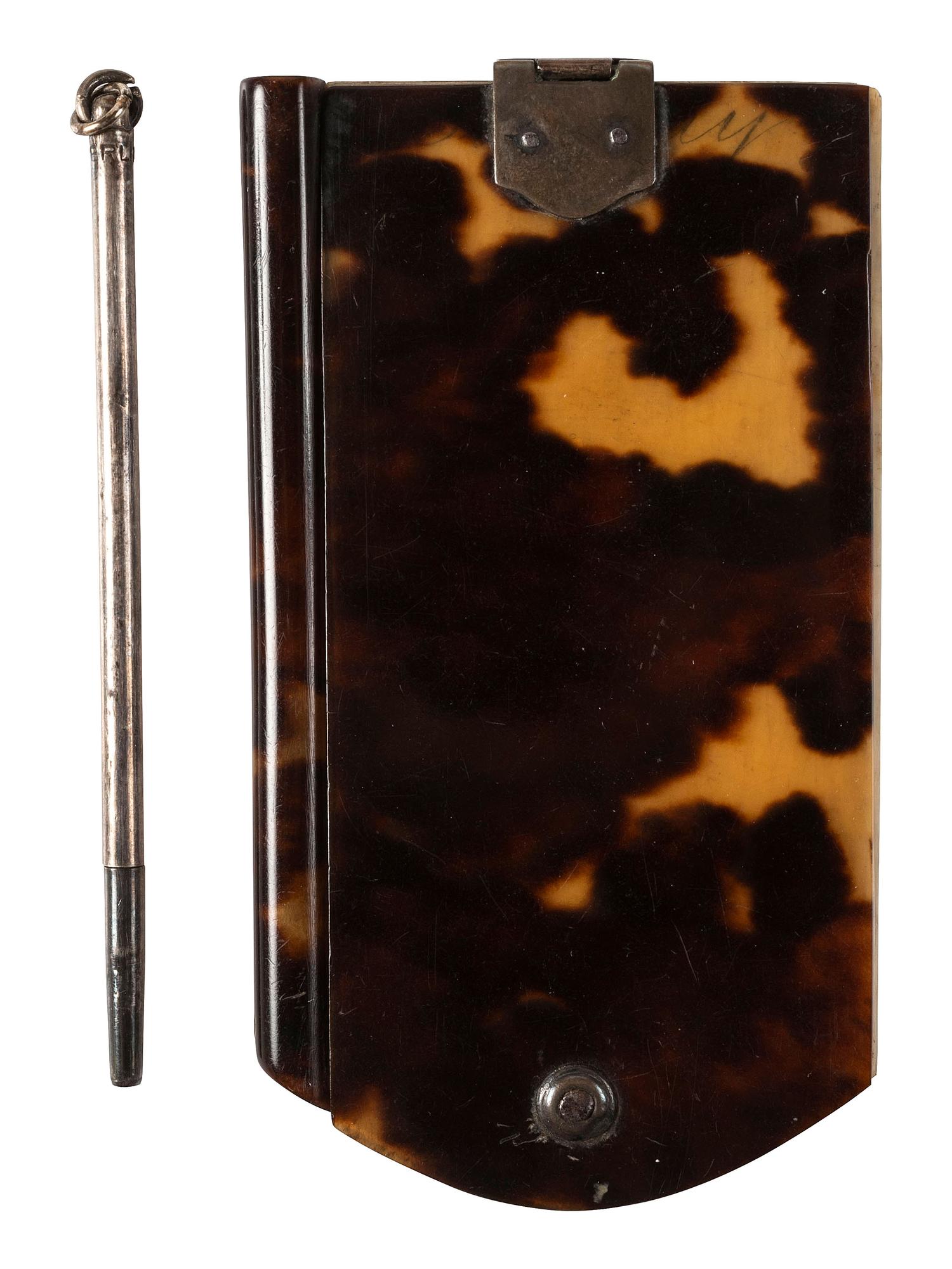 [CIVIL WAR]. Civil War-era aide memoire with tortoise shell covers.