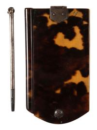 [CIVIL WAR]. Civil War-era aide memoire with tortoise shell covers.