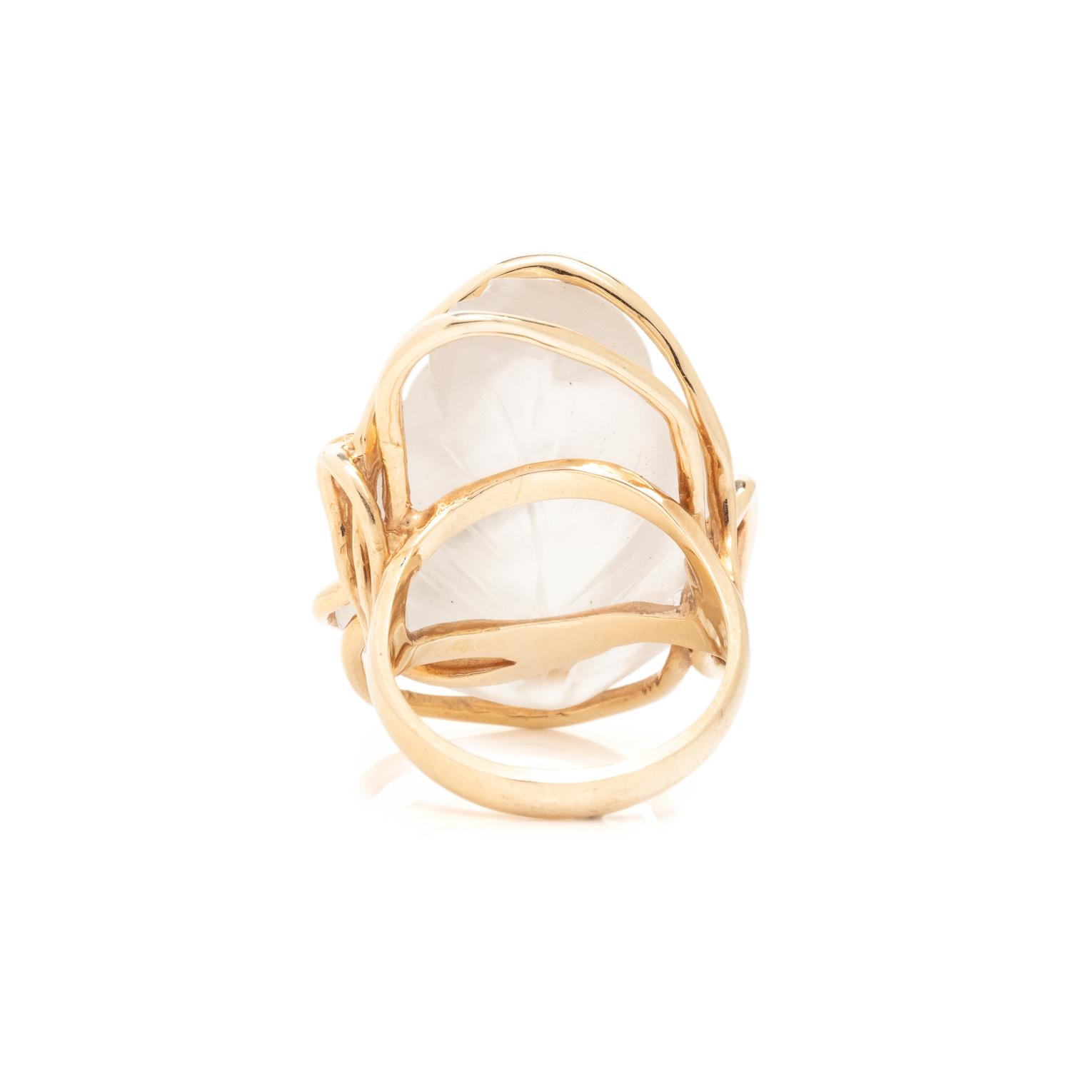 ROCK CRYSTAL CAT RING