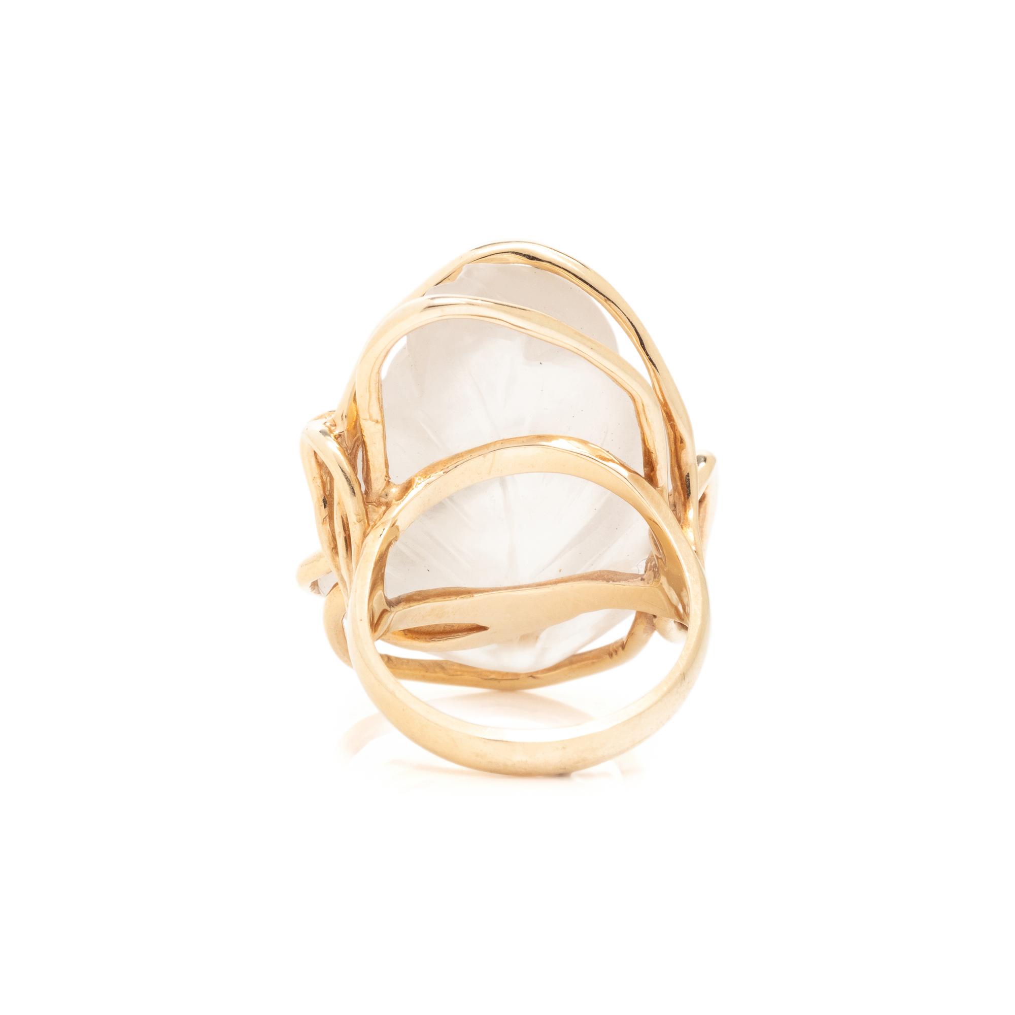 ROCK CRYSTAL CAT RING
