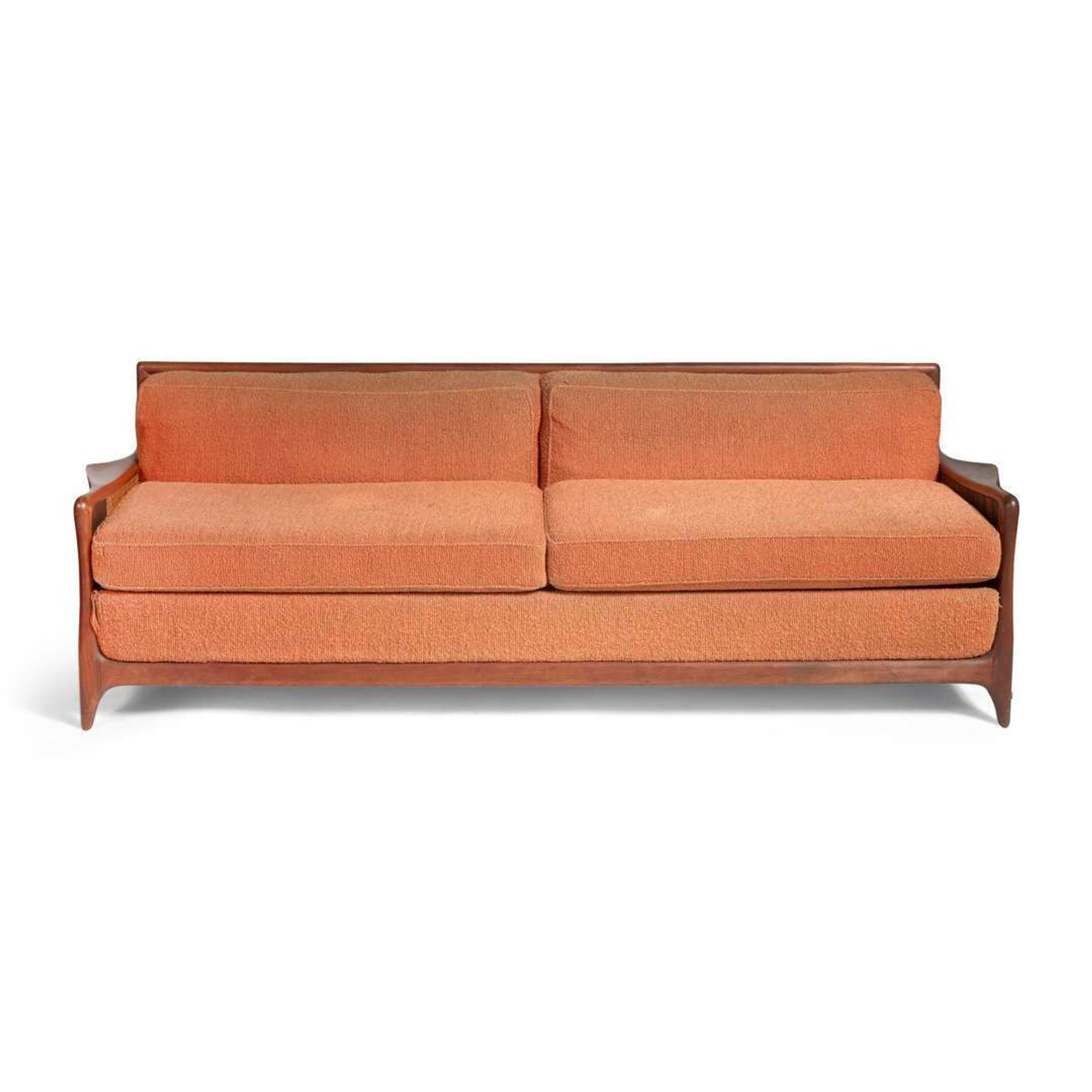 Vladimir Kagan (American, 1927-2016) The Kagan Family Contour Convertible Sofa with Caning, Model 509, Kagan-Dreyfuss, Inc., USA, circa 1958