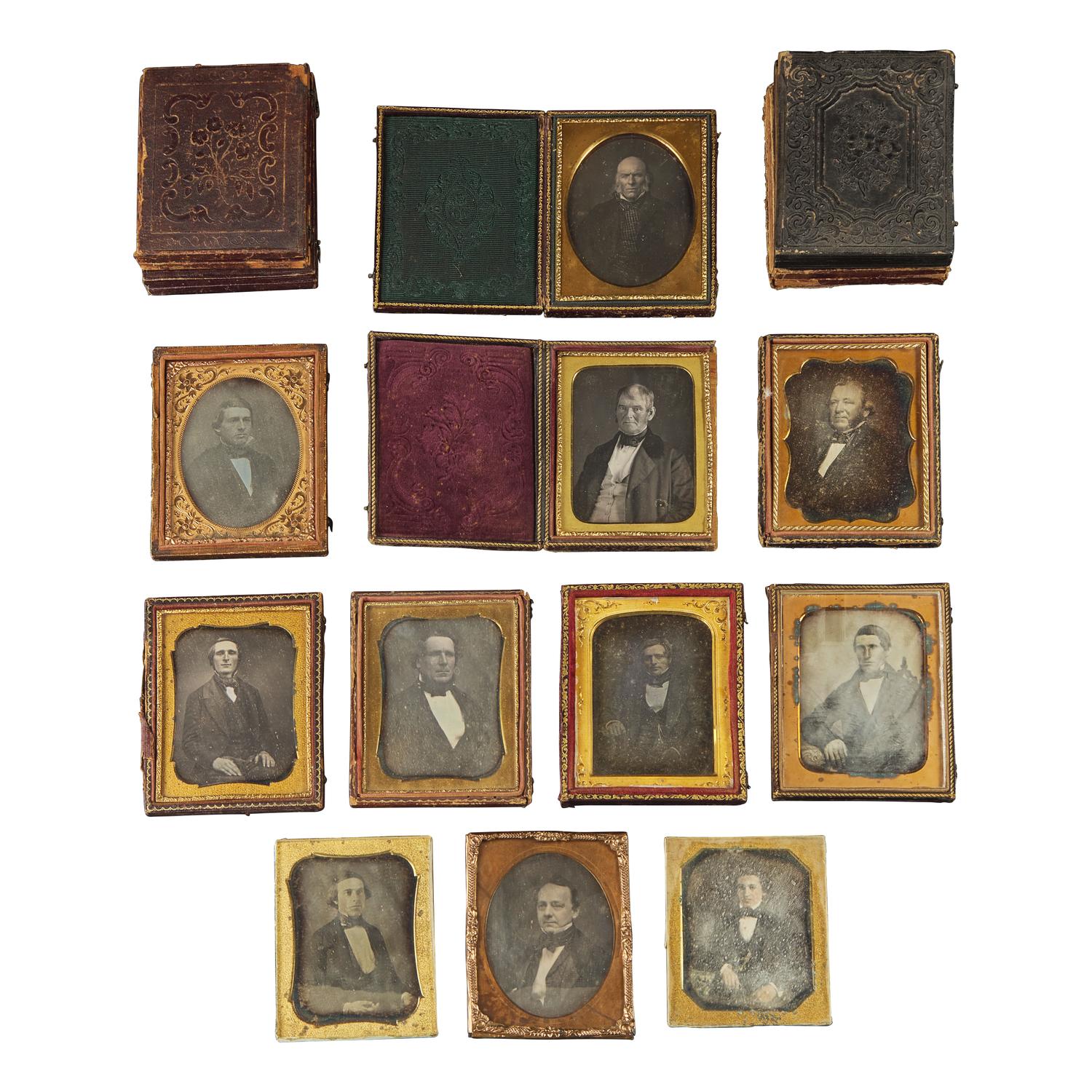 [Early Photography] Group of 36 Quarter Plate Daguerreotypes of Men