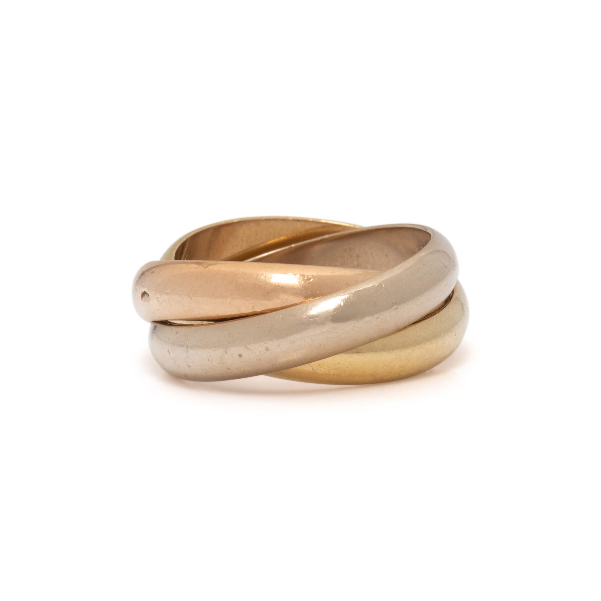 CARTIER, TRICOLOR GOLD 'TRINITY' RING