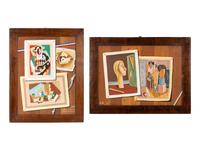Two Italian Trompe-L'Oeil Collage Paintings — 20TH CENTURY