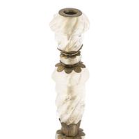 A Set of Four Baroque Style Metal Mounted Rock Crystal Candlesticks