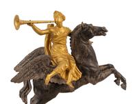 A Louis Philippe Gilt Bronze and Steel Figural Mantel Clock