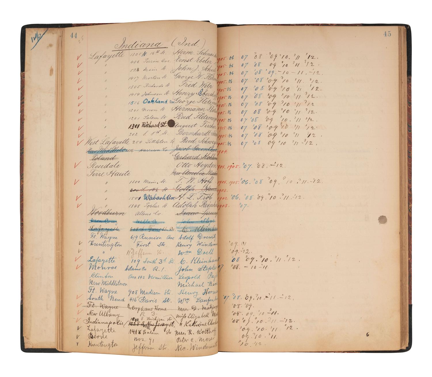 [IMMIGRATION] -- [NEW YORK]. Einwanderers Freund, a register associated with the "Harbor Mission" of the Reformed Church in the United States and its outreach to German immigrants at Ellis Island, ca 1905-1912.